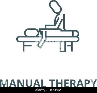 Manual therapy,massage,spa,osteopathy vector line icon, linear concept, outline sign, symbol Stock Vector