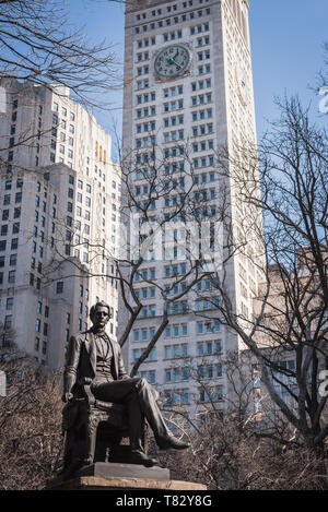 William Seward Statue at Madison Square Park in New York Stock Photo