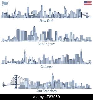 abstract vector illustrations of United States city skylines Stock Vector