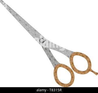 Scissors haircut vector flat icon on white background Stock Vector