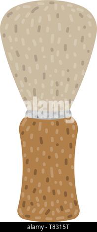 Shaving brush vector flat icon on white background Stock Vector