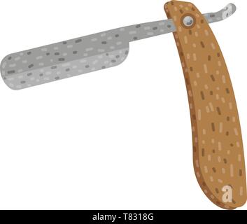 Straight razor vector flat icon on white background Stock Vector