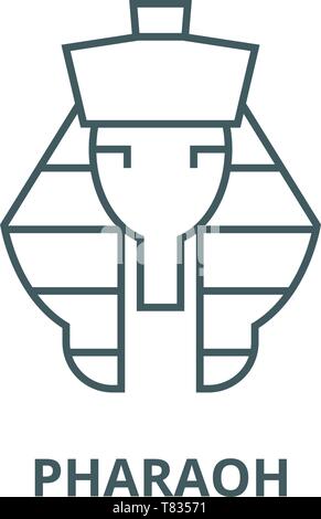 Pharaoh vector line icon, linear concept, outline sign, symbol Stock Vector