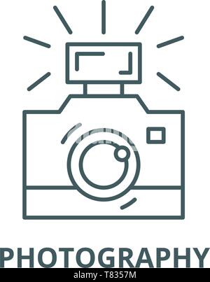 Photography vector line icon, linear concept, outline sign, symbol Stock Vector