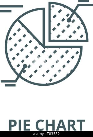 Pie chart vector line icon, linear concept, outline sign, symbol Stock Vector