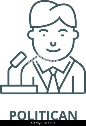 Politican vector line icon, linear concept, outline sign, symbol Stock Vector