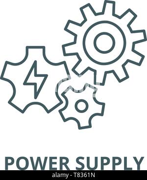 Power supply vector line icon, linear concept, outline sign, symbol Stock Vector