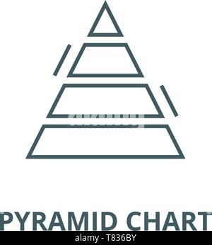 Pyramid chart vector line icon, linear concept, outline sign, symbol Stock Vector