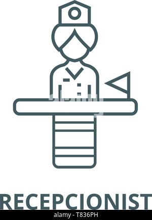 Recepcionist vector line icon, linear concept, outline sign, symbol Stock Vector