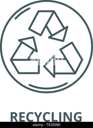 Recycling vector line icon, linear concept, outline sign, symbol Stock Vector