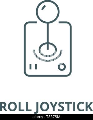 Roll joystick  vector line icon, linear concept, outline sign, symbol Stock Vector