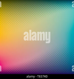 Colorful blurred background with halftone effect overlay. Dotted pattern abstract gradient backdrop Stock Photo