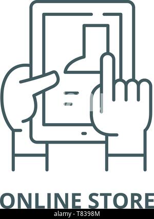 Selection of goods in the online store vector line icon, linear concept, outline sign, symbol Stock Vector