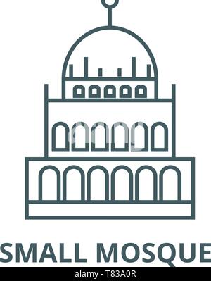 Small mosque line icon concept. Small mosque flat vector symbol, sign ...