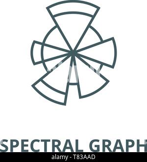 Spectral graph vector line icon, linear concept, outline sign, symbol Stock Vector