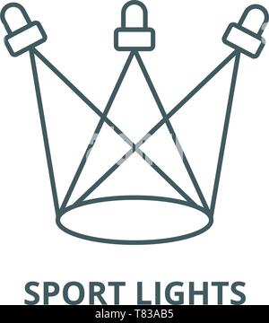 Sport lights vector line icon, linear concept, outline sign, symbol Stock Vector