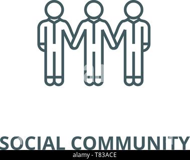 Social community,bonds vector line icon, linear concept, outline sign, symbol Stock Vector