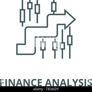 Sideways,finance analysis vector line icon, linear concept, outline sign, symbol Stock Vector