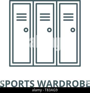Sports wardrobe vector line icon, linear concept, outline sign, symbol Stock Vector