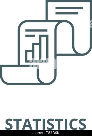 Statistical report,statistics vector line icon, linear concept, outline sign, symbol Stock Vector
