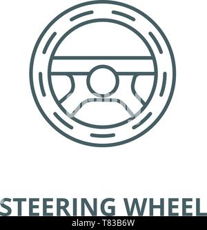 Steering wheel,driving vector line icon, linear concept, outline sign, symbol Stock Vector