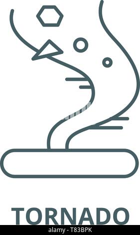 Tornado vector line icon, linear concept, outline sign, symbol Stock Vector