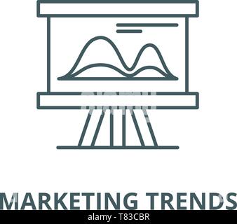 Marketing trends vector line icon, linear concept, outline sign, symbol Stock Vector