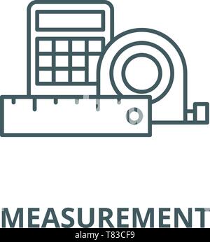 Measurement and calculations line icon concept. Measurement and ...
