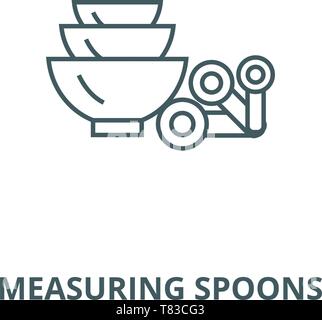 Measuring spoons vector line icon, linear concept, outline sign, symbol Stock Vector