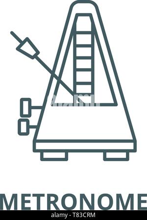 Metronome vector line icon, linear concept, outline sign, symbol Stock Vector