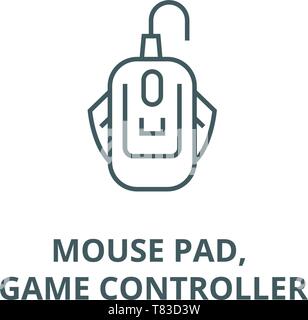 Mouse pad, game controller vector line icon, linear concept, outline sign, symbol Stock Vector