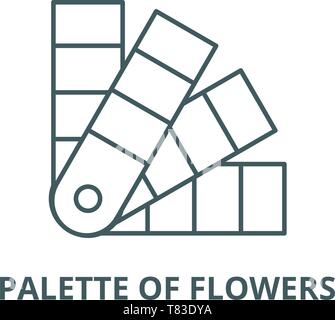 Palette of flowers vector line icon, linear concept, outline sign, symbol Stock Vector