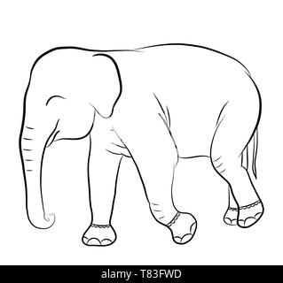 Elephant silhouette for coloring book vector Stock Vector