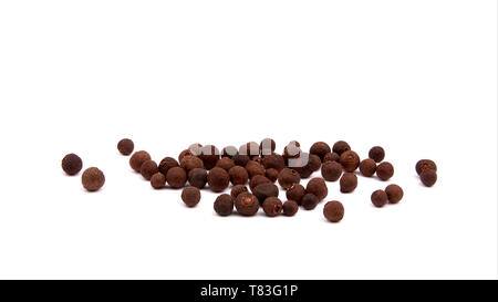 Pile of Pimenta dioica New Spice Balls Isolated on White Backgroun Stock Photo