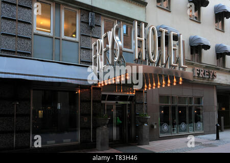 Front entrance of the Freys Hotel, Stockholm City, Sweden, Europe Stock Photo