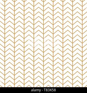 Classic herringbone gold and white simple seamless texture. Stock Vector