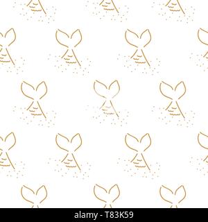 Mermaid tail simple seamless pattern vector. Stock Vector