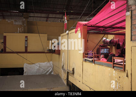 Restaurant in the Central Market or Mercado Central of Huaraz, Ancash Region, Peru Stock Photo