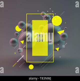 Sphere. 3d vector template. Abstract illustration. Idea concept for science, technology, web design and network. Stock Vector