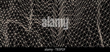 Abstract science or technology background. Graphic design. Network illustration. 3D grid surface. Stock Vector