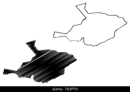 Al Jawf Region (Regions of Saudi Arabia, Kingdom of Saudi Arabia, KSA) map vector illustration, scribble sketch Al-Jouf (Al-Jawf) map Stock Vector