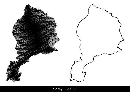 Jowzjan Province (Islamic Republic of Afghanistan, Provinces of Afghanistan) map vector illustration, scribble sketch Jawzjan or Jozjan map Stock Vector