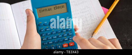 Syntax Error on Scientific Calculator. School Concept Stock Photo - Alamy