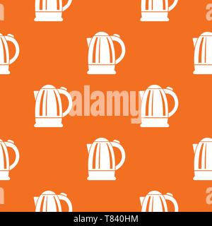 Electric kettle pattern vector orange Stock Vector