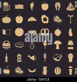 Breakfast icons set, simle style Stock Vector
