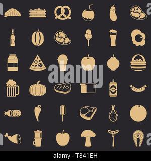 Plate icons set, simle style Stock Vector