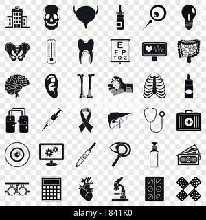 Computer diagnostic icons set, simple style Stock Vector