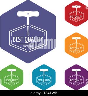 Bottle opener icons vector hexahedron Stock Vector