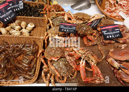 Saint Servan Indoor Market in Paramé District of Saint Malo, Britanny, France Stock Photo