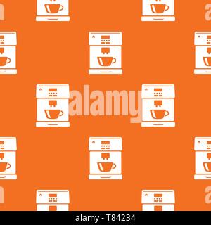 Coffee machine pattern vector orange Stock Vector